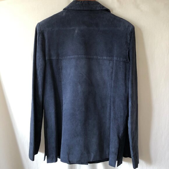 Blue Suede Business Casual Jacket - Picture 3 of 8